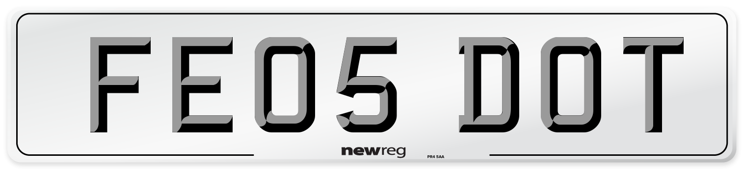 FE05 DOT Number Plate from New Reg